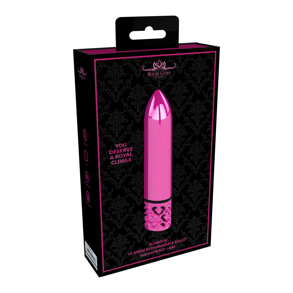 Royal Gems Pink Glamour Bullet Vibrator 10 Speeds