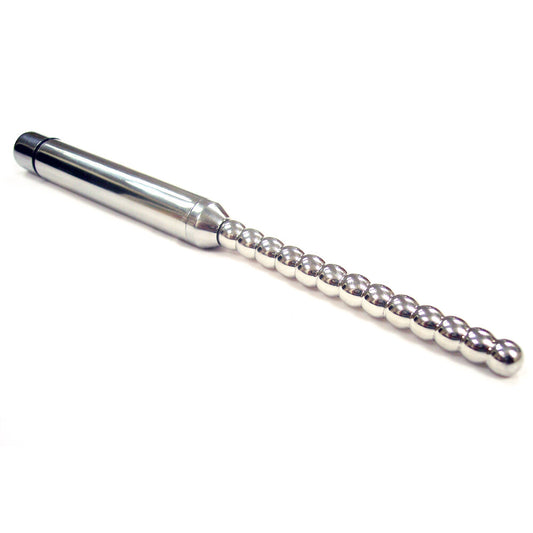 Rouge Silver Vibrating Ribbed Urethral Probe