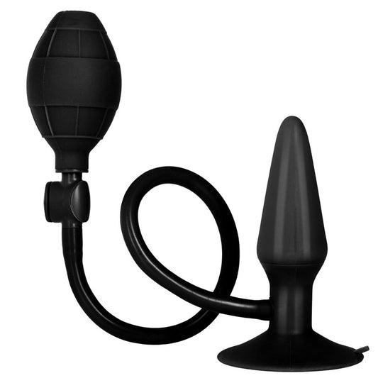 Booty Call Black Inflatable Silicone Anal Plug with Suction Cup