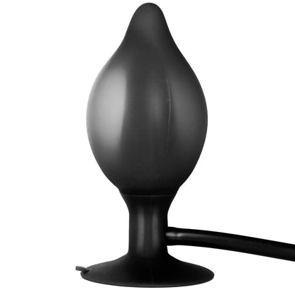 Booty Call Black Inflatable Silicone Anal Plug with Suction Cup