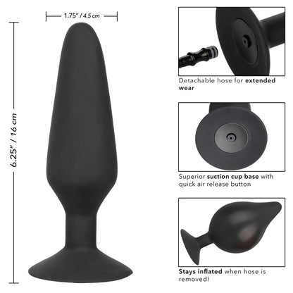 CalExotics Black XL Silicone Inflatable Butt Plug