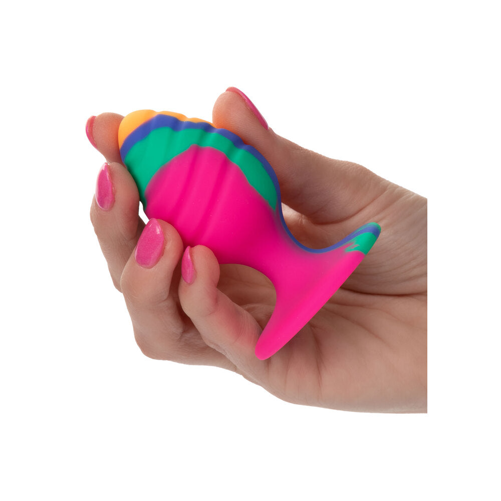 Cheeky Swirl Tie Dye Medium Silicone Butt Plug with Suction Cup