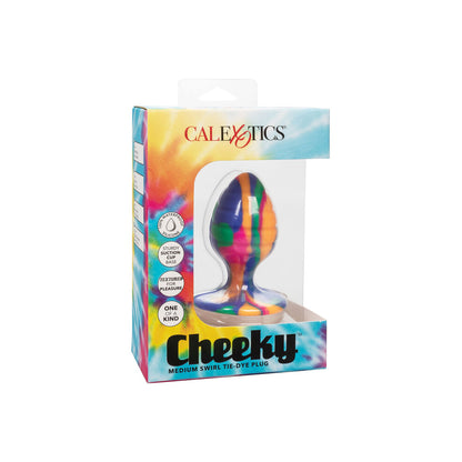 Cheeky Swirl Tie Dye Medium Silicone Butt Plug with Suction Cup