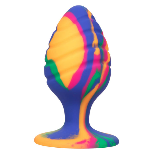 Cheeky Rainbow Tie Dye Large Silicone Butt Plug