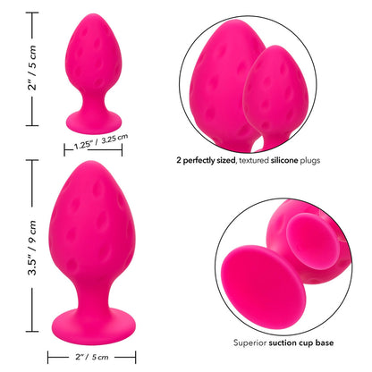 Pink Pleasure Boutique Silicone Butt Plug Duo for Couples