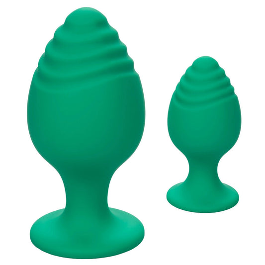 Cheeky Green Butt Plug Duo with Suction Cup Base