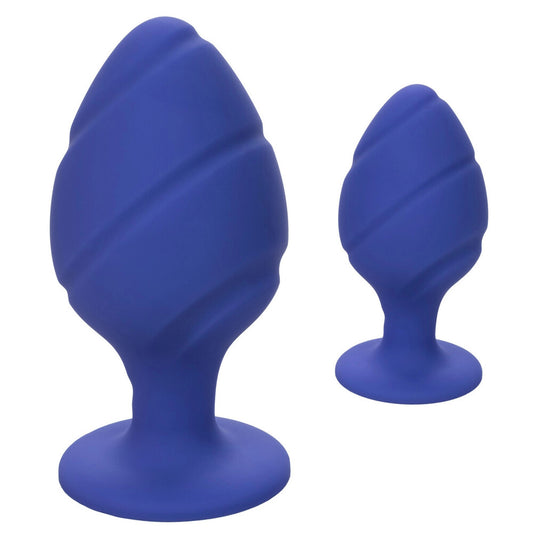 Cheeky Purple Silicone Butt Plug Duo with Suction Cup Base