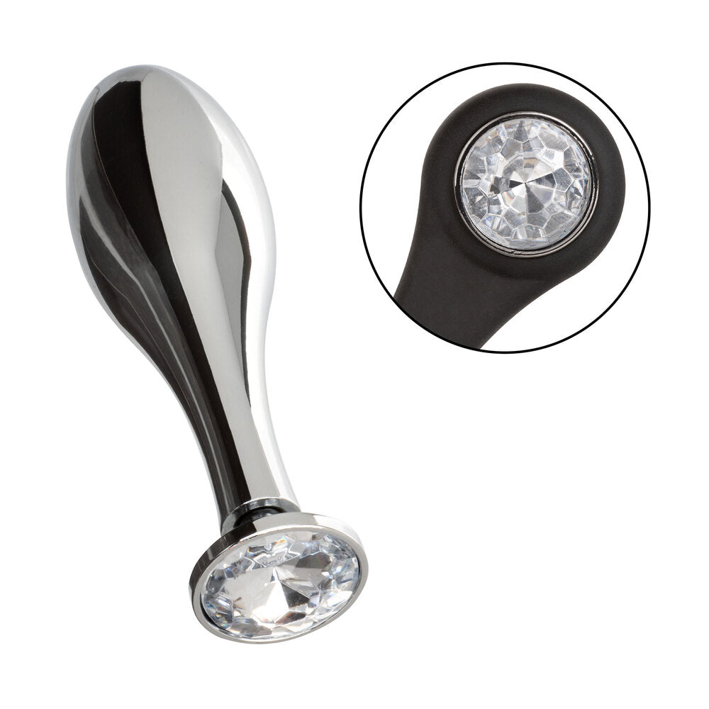Star Fucker Silver Teardrop Plug with Gem Cockring