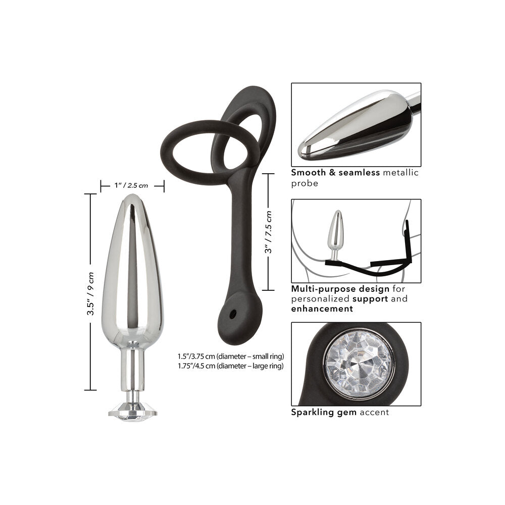 Pleasure Planet Silver Star Fucker Slim Plug and Cockring