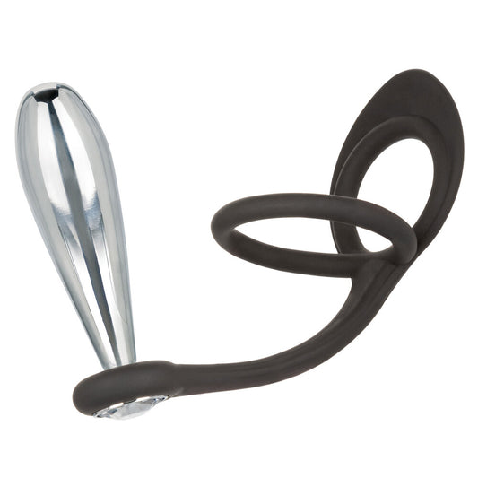 Star Fucker Black Glider Plug with Cockring and Gem Base