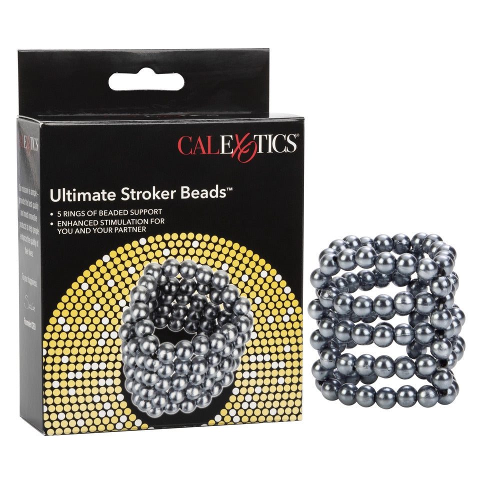 PleasureCraft Black Ultimate Stroker Beads Cock Ring