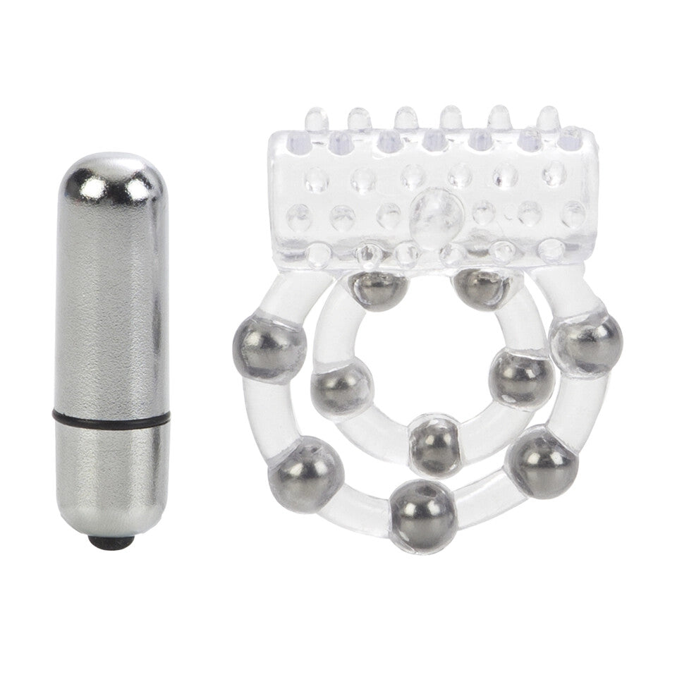 California Exotic Clear 10-Bead Maximus Cock Ring