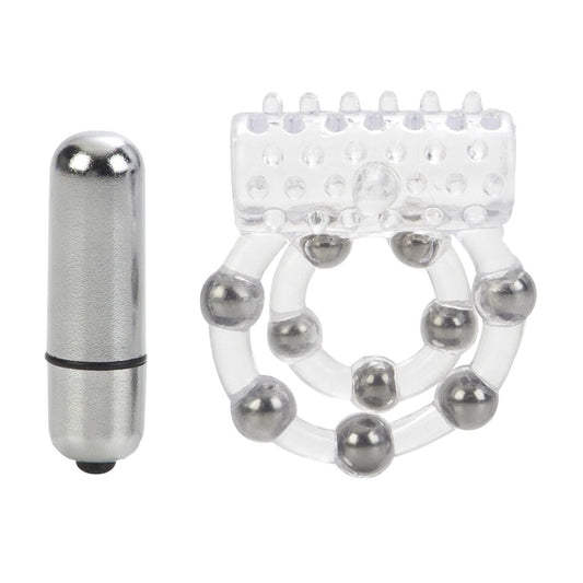 California Exotic Clear 10-Bead Maximus Cock Ring