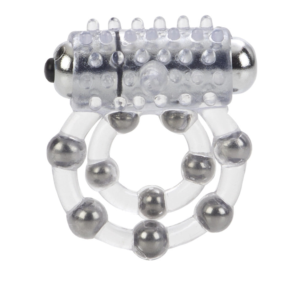 California Exotic Clear 10-Bead Maximus Cock Ring