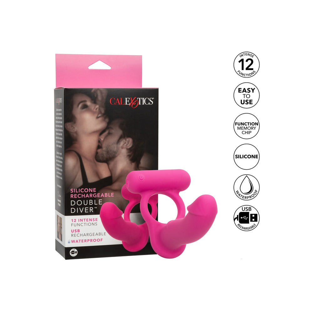 Silicone Rechargeable Purple Double Diver Stimulator
