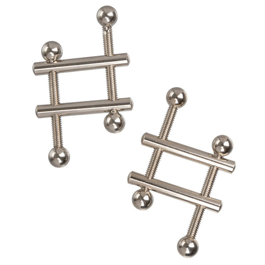 Sensual Metal Silver Nipple Grips Crossbar Vices