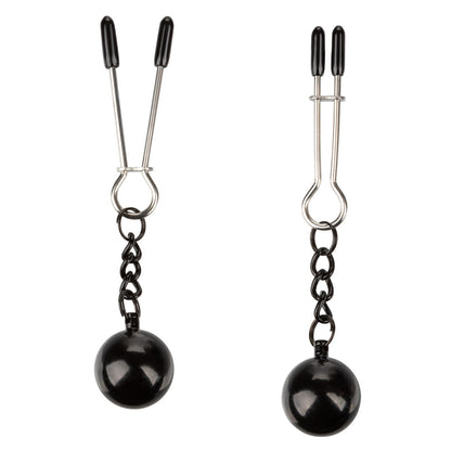 Sensual Metal Silver Nipple Grips Adjustable Weighted Clamps