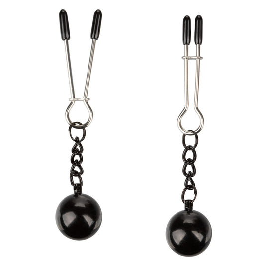 Sensual Metal Silver Nipple Grips Adjustable Weighted Clamps