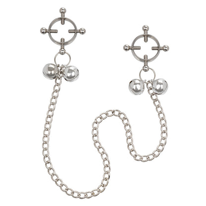 Pleasure Haven Silver Adjustable Nipple Grips with Bells