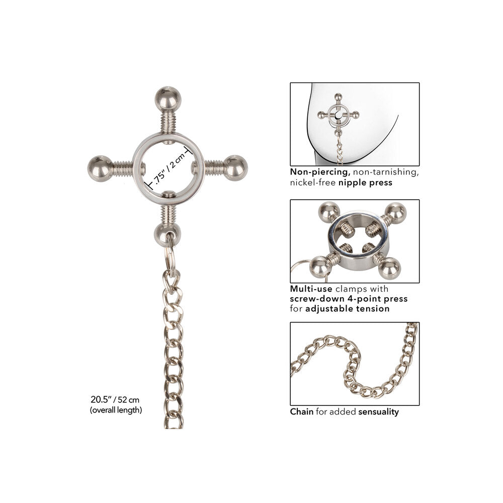 Nipple Grips Black 4-Point Nipple Press with Chain