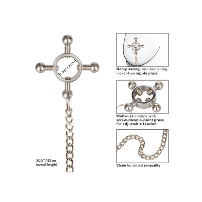 Nipple Grips Black 4-Point Nipple Press with Chain