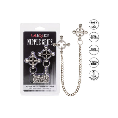 Nipple Grips Black 4-Point Nipple Press with Chain