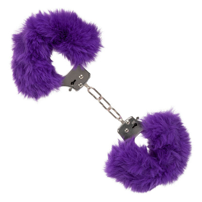Ultra Fluffy Purple Bondage Cuffs with Faux Fur Lining