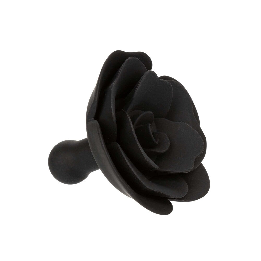 CalExotics Black Forbidden Rose Gag with Removable Design