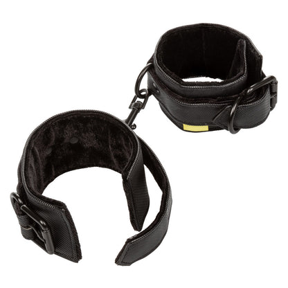 Boundless Black Vegan Leather Wrist Cuffs with Clasps