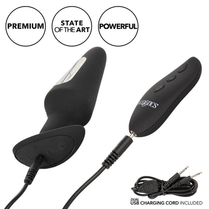 Volt Black Electro-Flare EStim Butt Plug with Remote Control