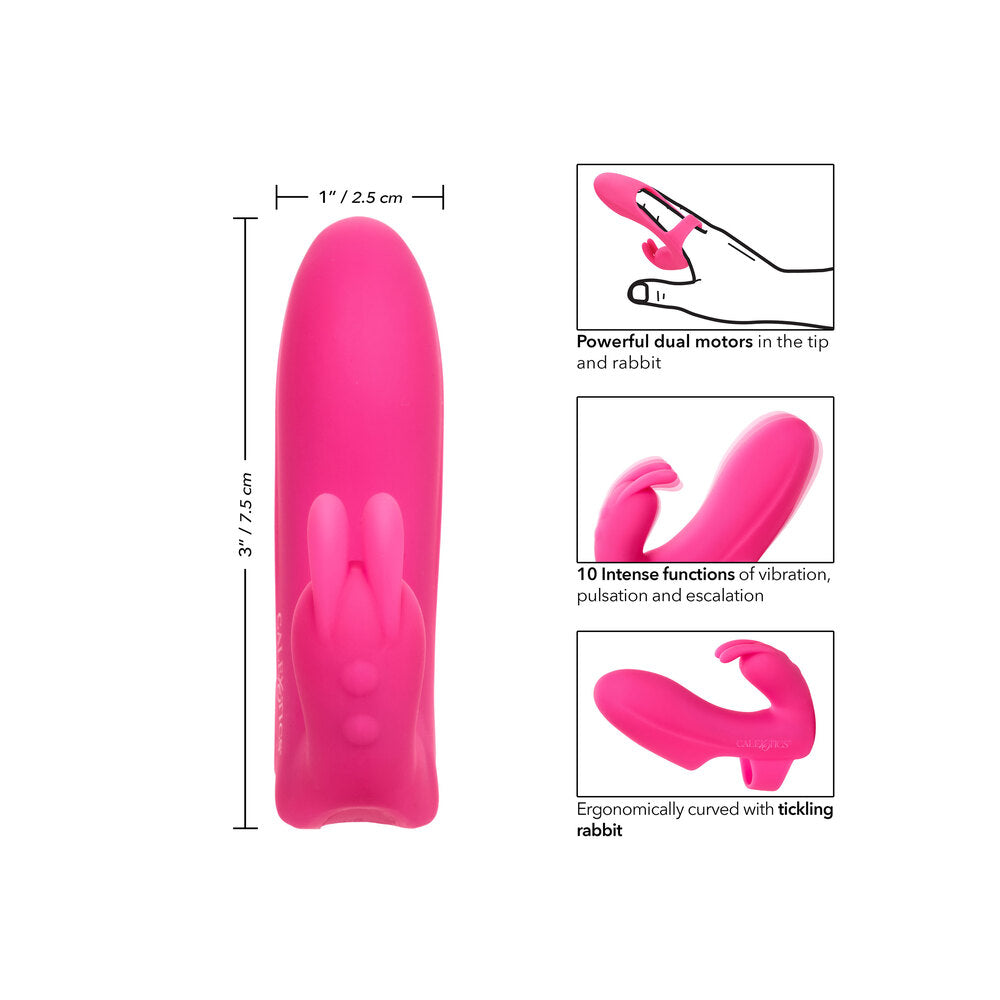 Mini Marvels Pink Rabbit Finger Vibrator with USB Rechargeable