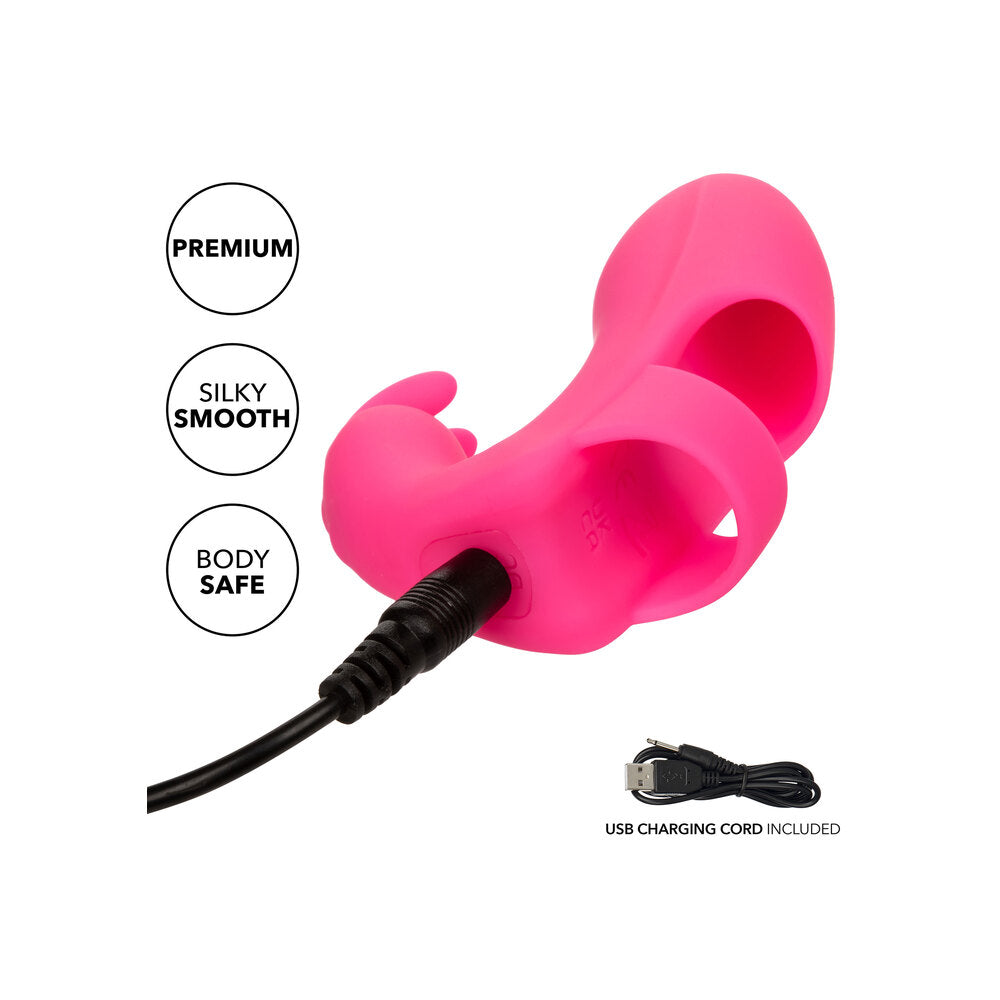 Mini Marvels Pink Rabbit Finger Vibrator with USB Rechargeable