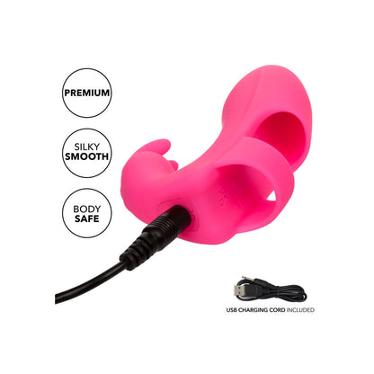 Mini Marvels Pink Rabbit Finger Vibrator with USB Rechargeable