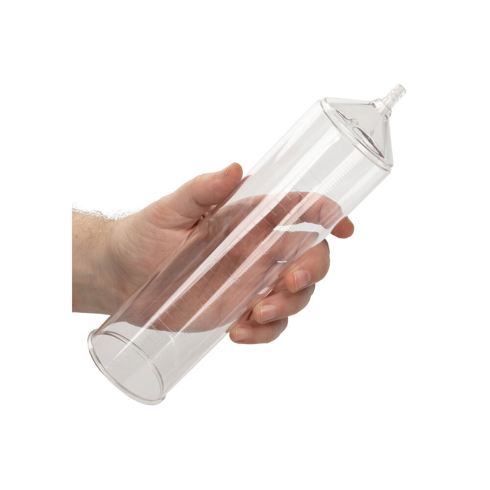 A person holding the California Exotic Admiral Stay Hard Penis Pump