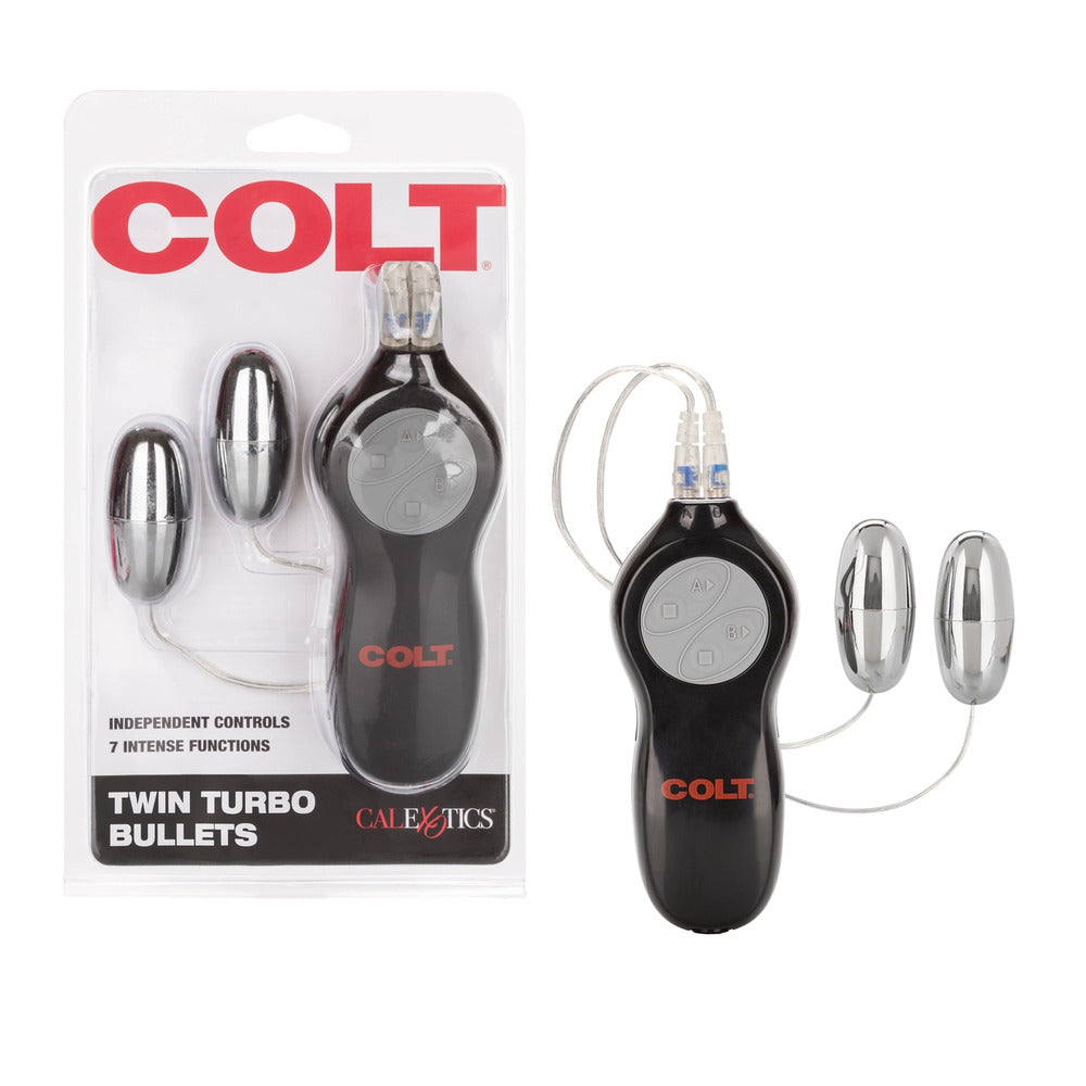 COLT Black Twin Turbo Dual Bullet Vibrators with 7 Functions