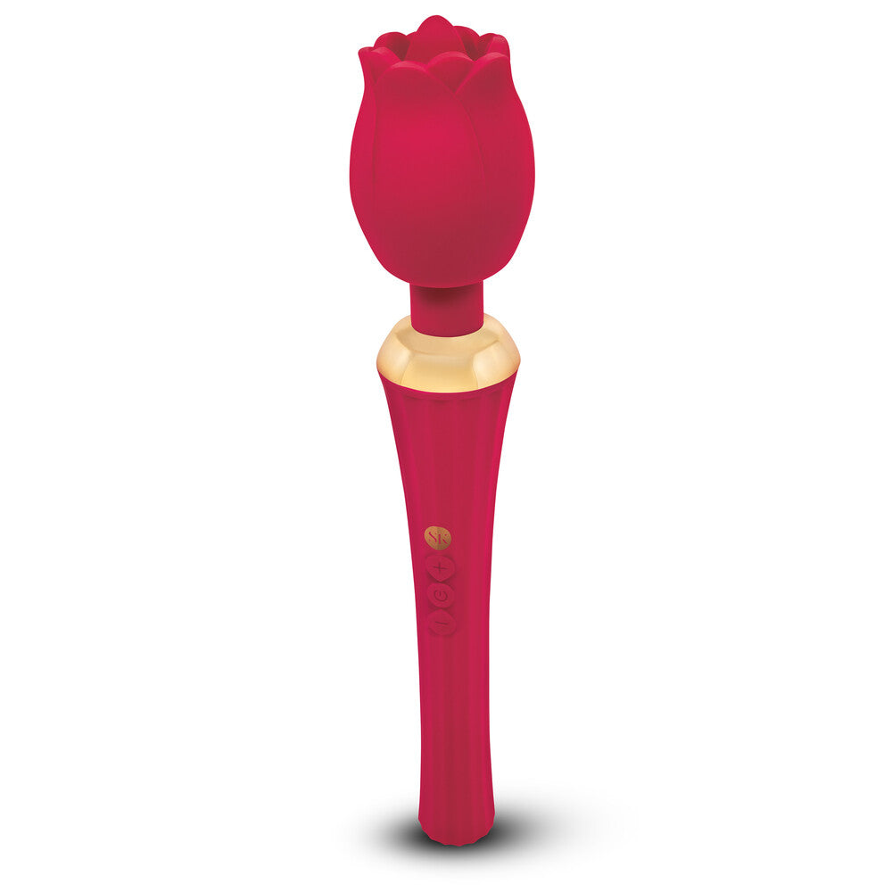 Secret Kisses Pink Rosegasm Wand with Vibrating Tongue