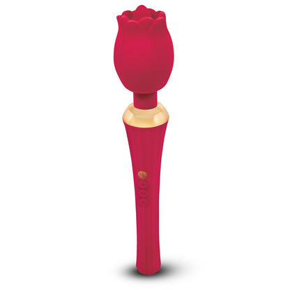 Secret Kisses Pink Rosegasm Wand with Vibrating Tongue