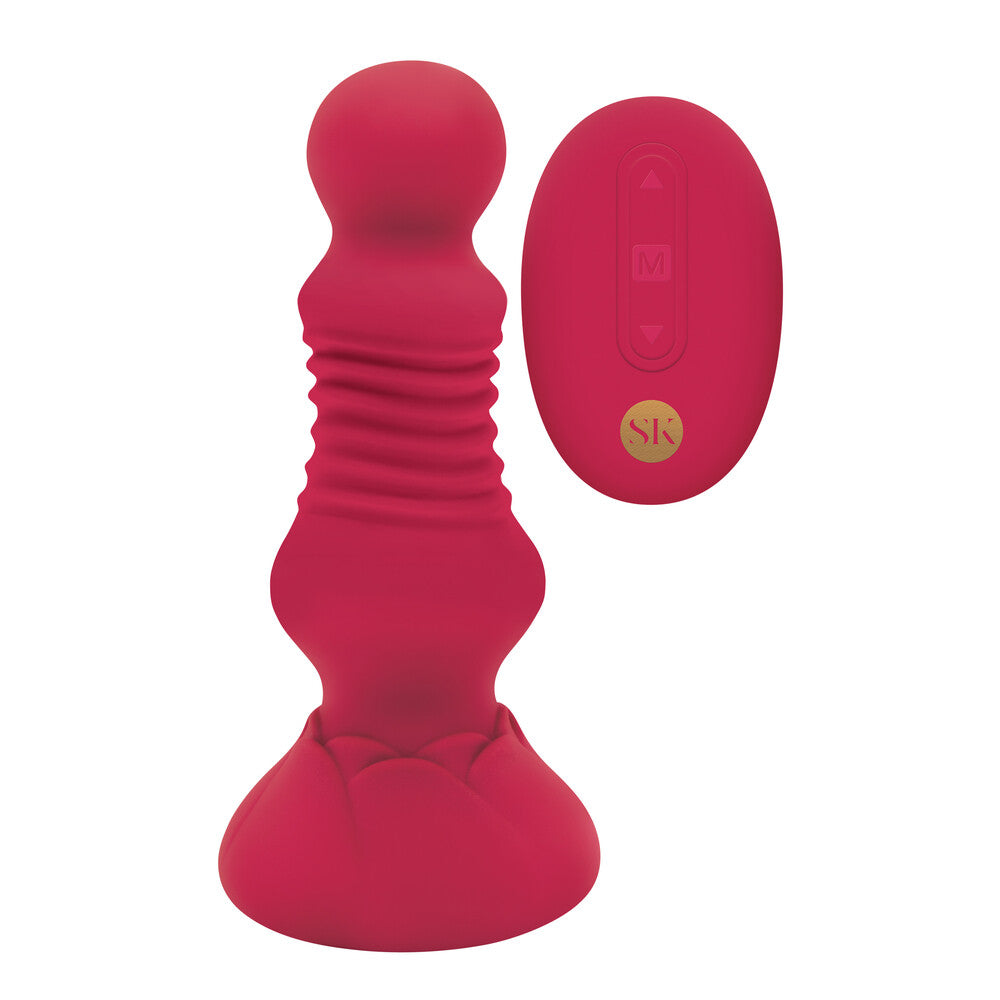 Secret Kisses Pink Remote Control Rosebud Butt Plug