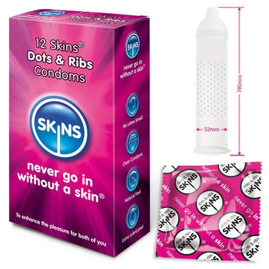 Skins Dots and Ribs Condom Pack 12 Count