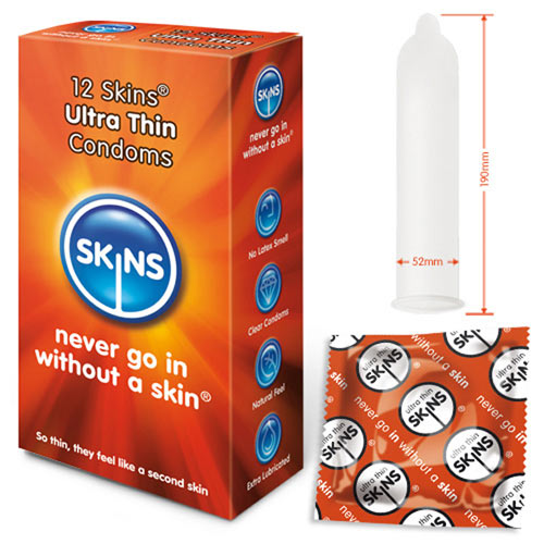 Skins Ultra Thin Clear Latex Condoms 12 Pack