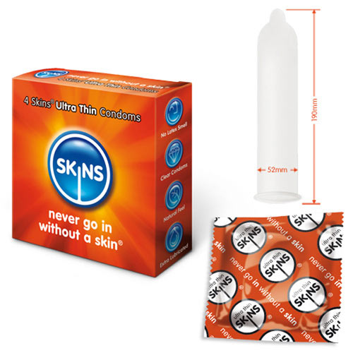 Skins Clear Ultra Thin Latex-Free Condoms 4 Pack