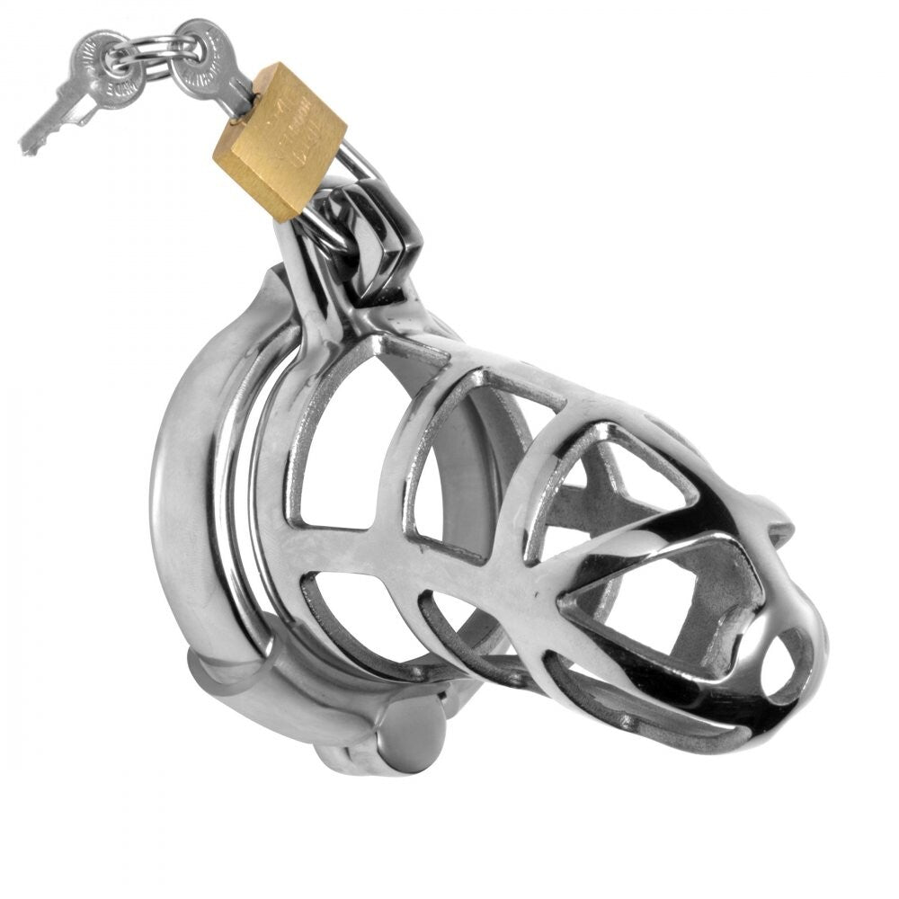 Steel Chastity Cock Cage Silver Adjustable Fit