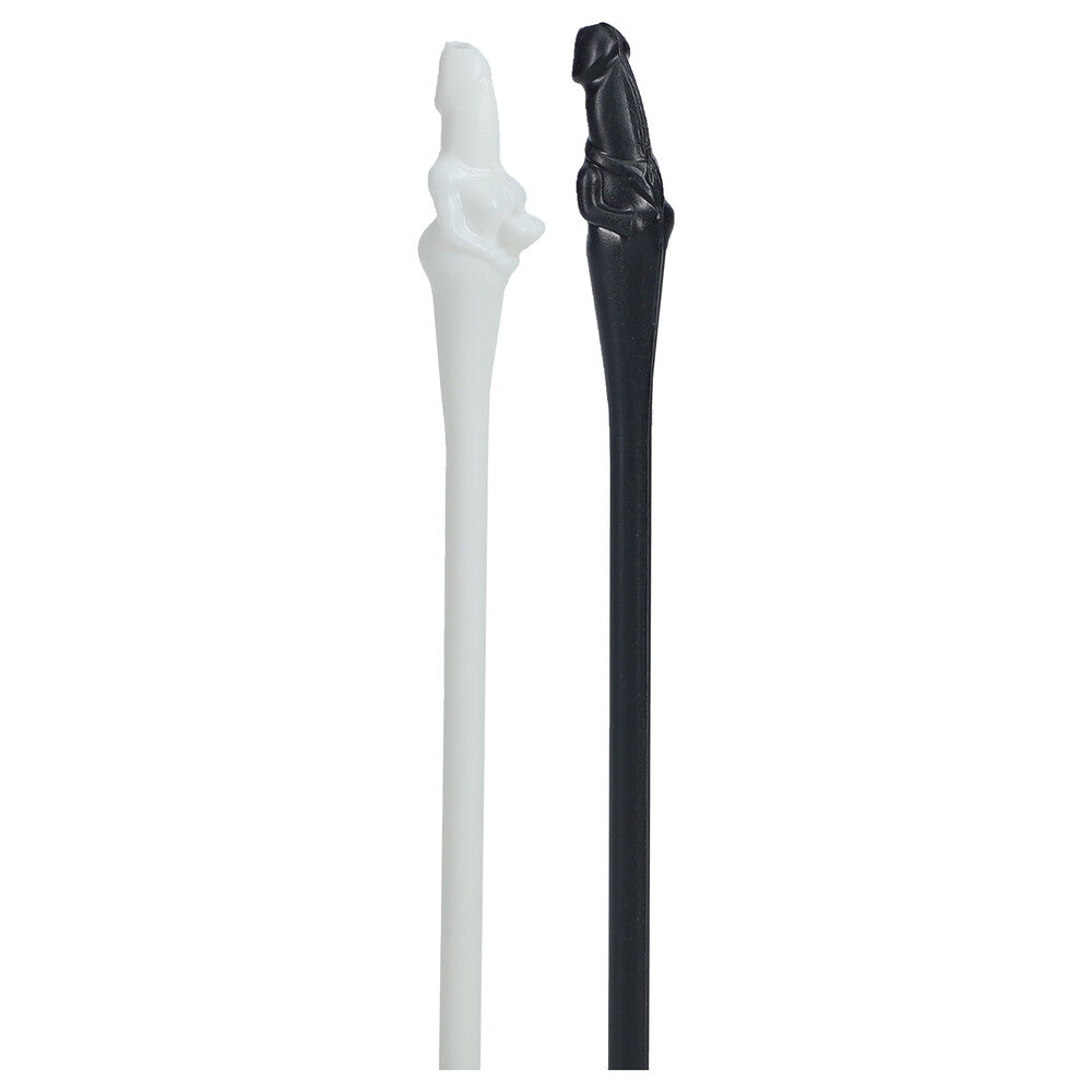Bachelorette Bash White and Black Dickhead Straws