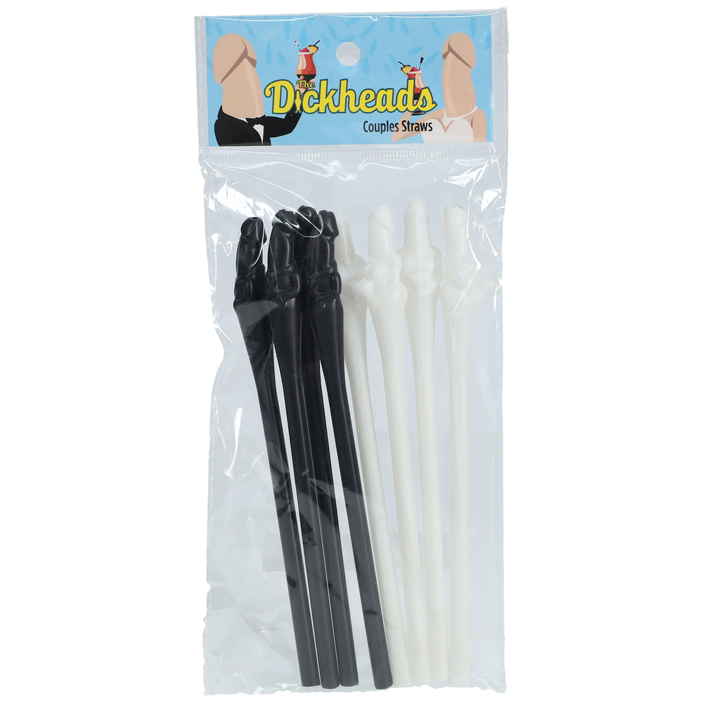 Bachelorette Bash White and Black Dickhead Straws