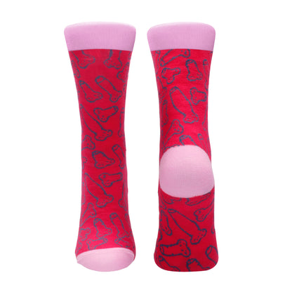 Cocky Vibrant Red Flexible Socks for Sizes 36 to 41