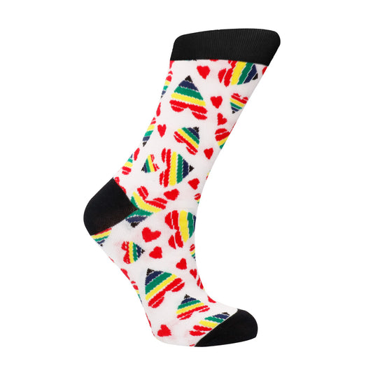 Happy Hearts White Sexy Socks for Sizes 42-46