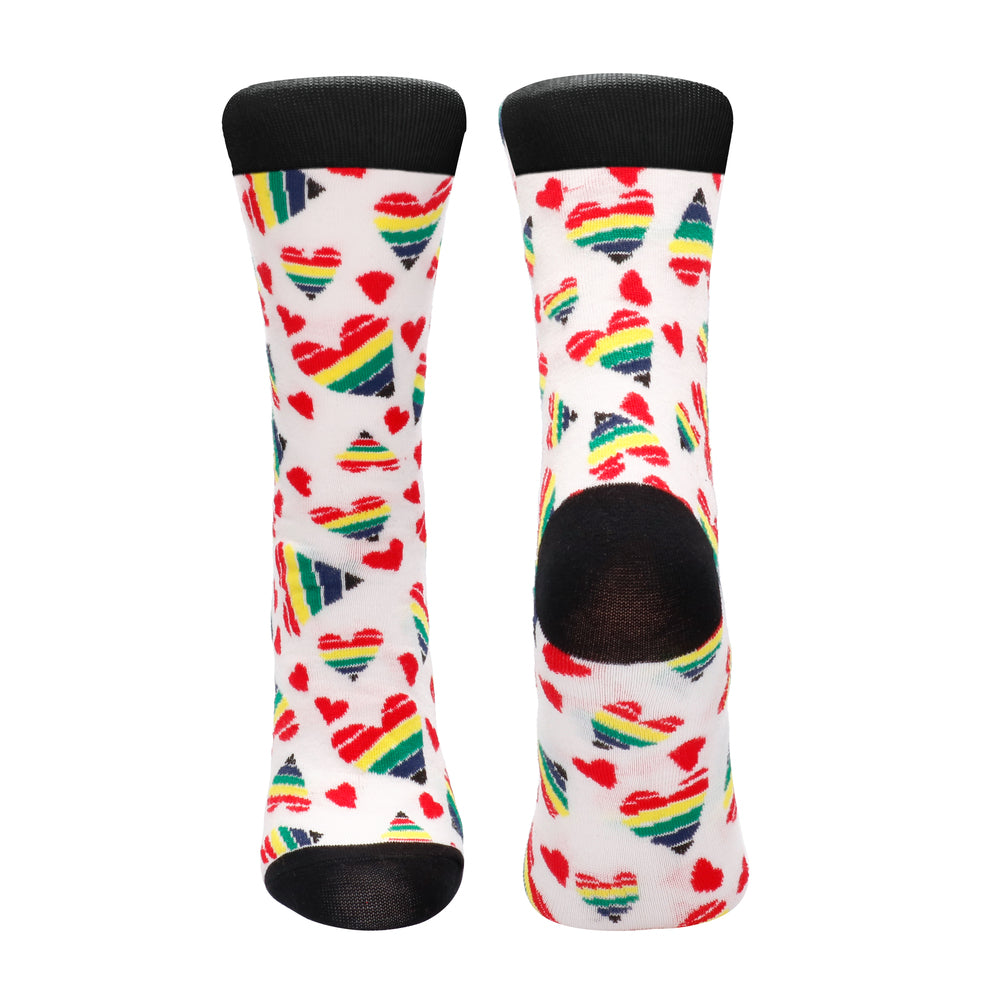 Happy Hearts White Sexy Socks for Sizes 42-46