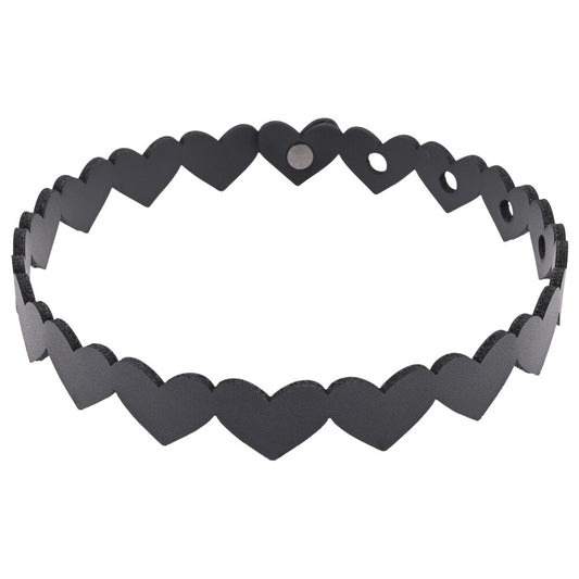 Sportsheets Black Heart Day Collar with Adjustable Choker