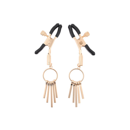 Sex and Mischief Gold Adjustable Rubber-Tipped Nipple Clamps
