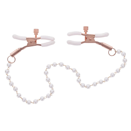 Sportsheets Rose Gold Pearl Nipple Clamps